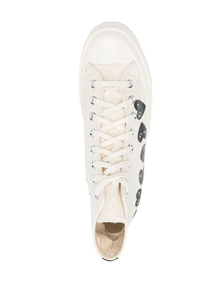 White multiheart high sneaker