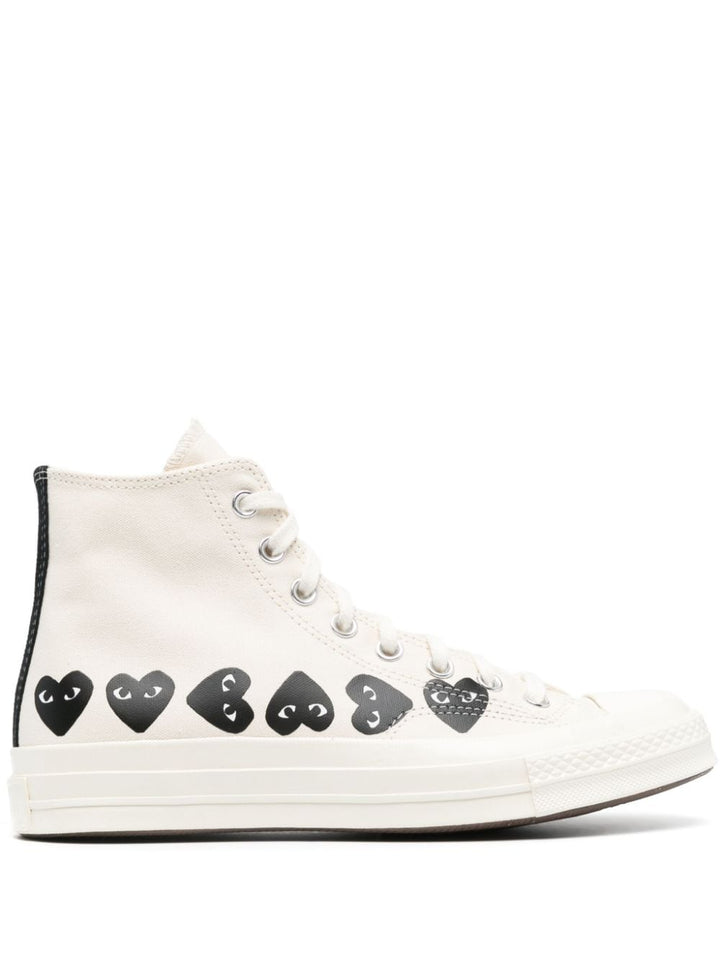 White multiheart high sneaker