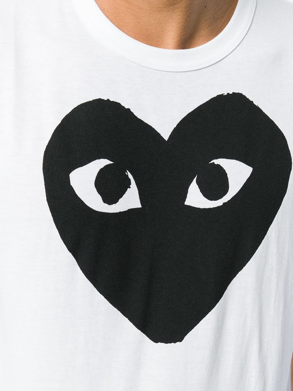 T-shirt black heart bianca