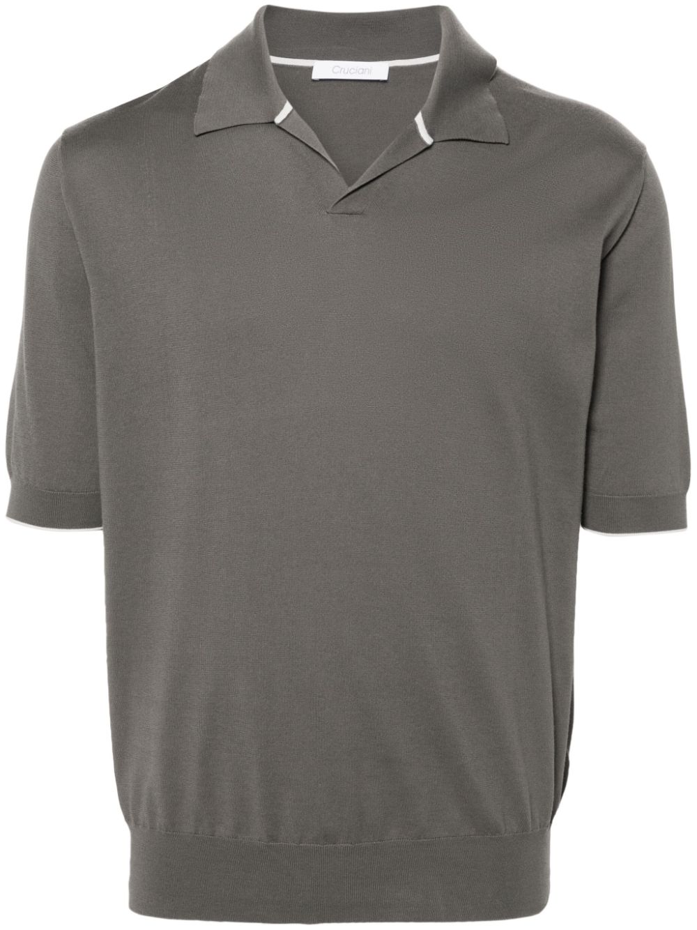Gray knitted polo shirt