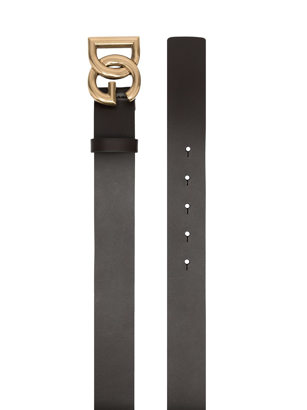 Dark brown belt with gold logo