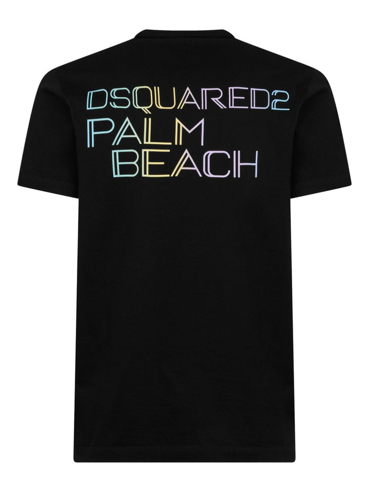 T-shirt nera Palm Beach