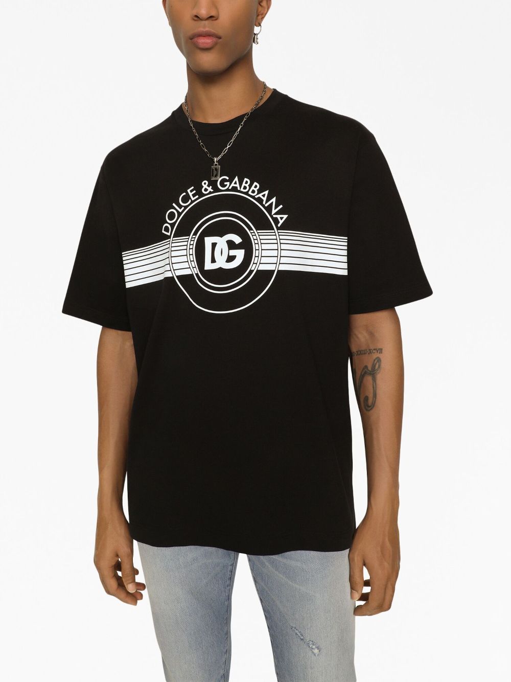 Black T-shirt with logo print