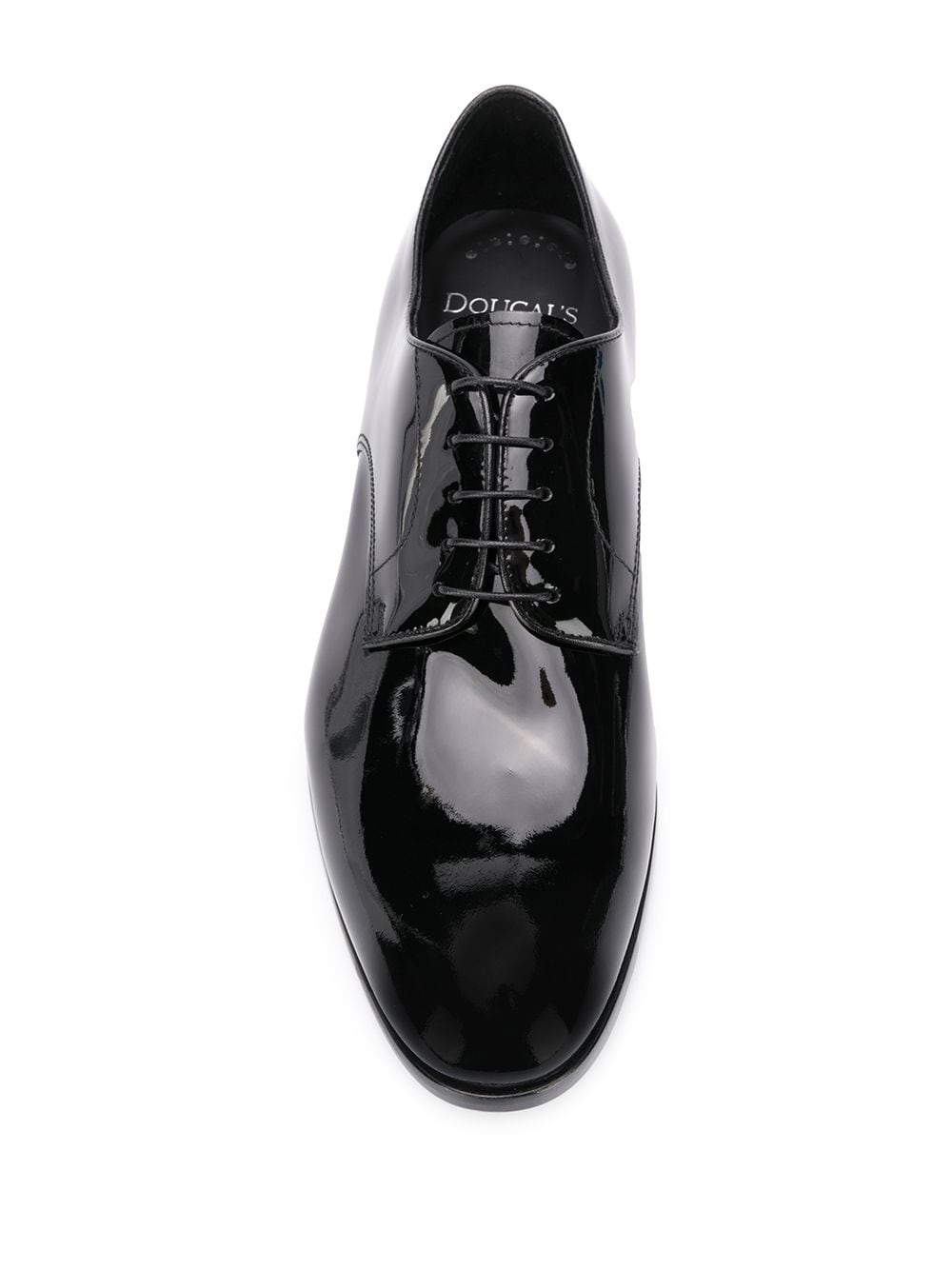 Shiny black derby shoe