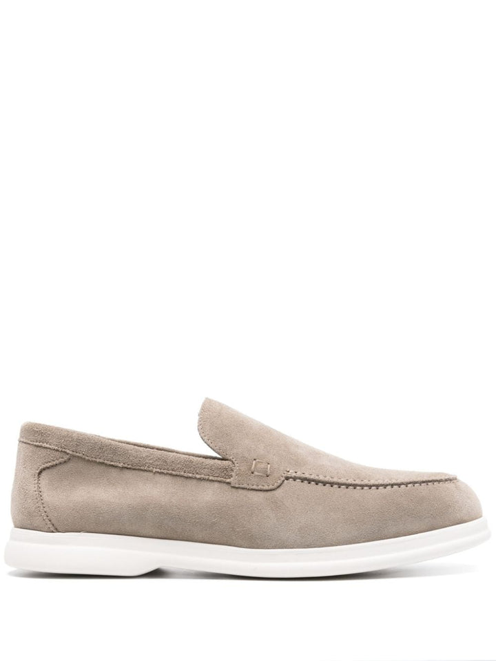 Dove gray suede moccasin