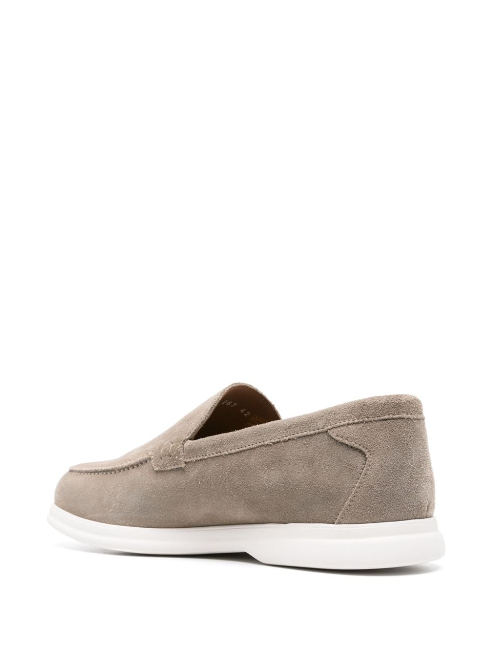 Dove gray suede moccasin