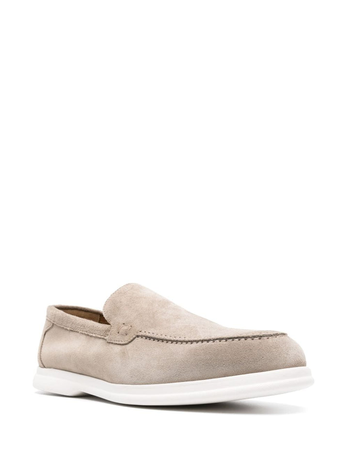Dove gray suede moccasin