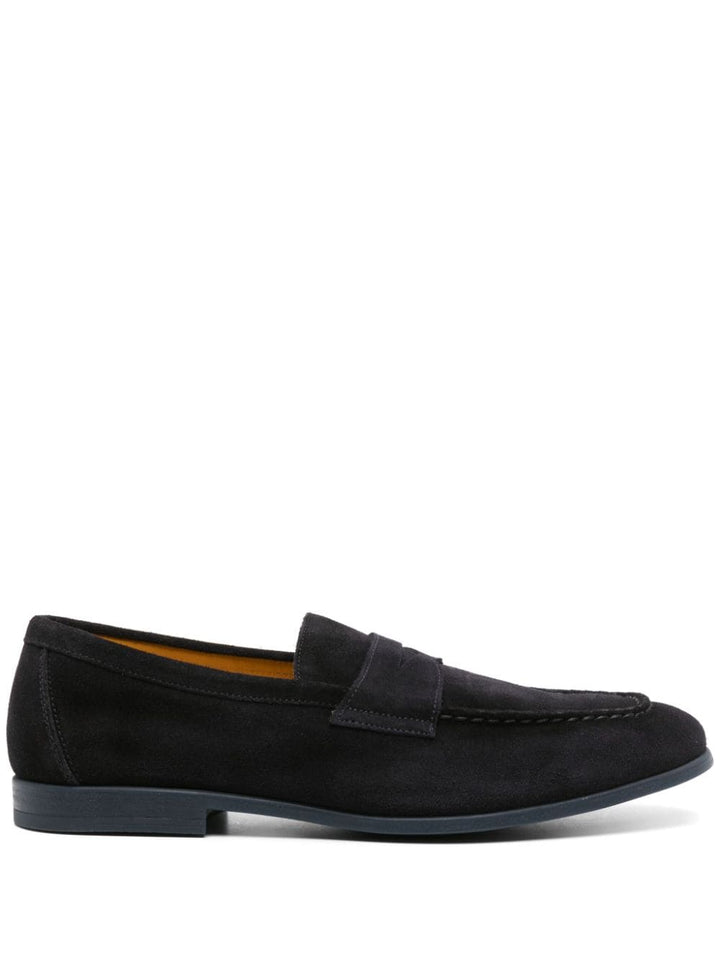 Midnight blue suede moccasin