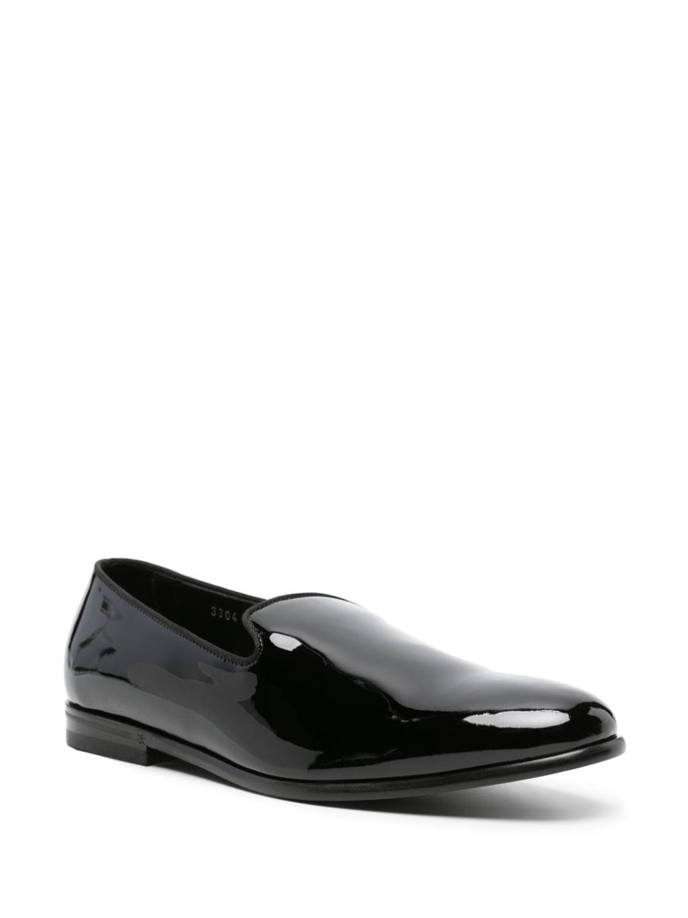 Black moccasin in shiny leather<br><br>
