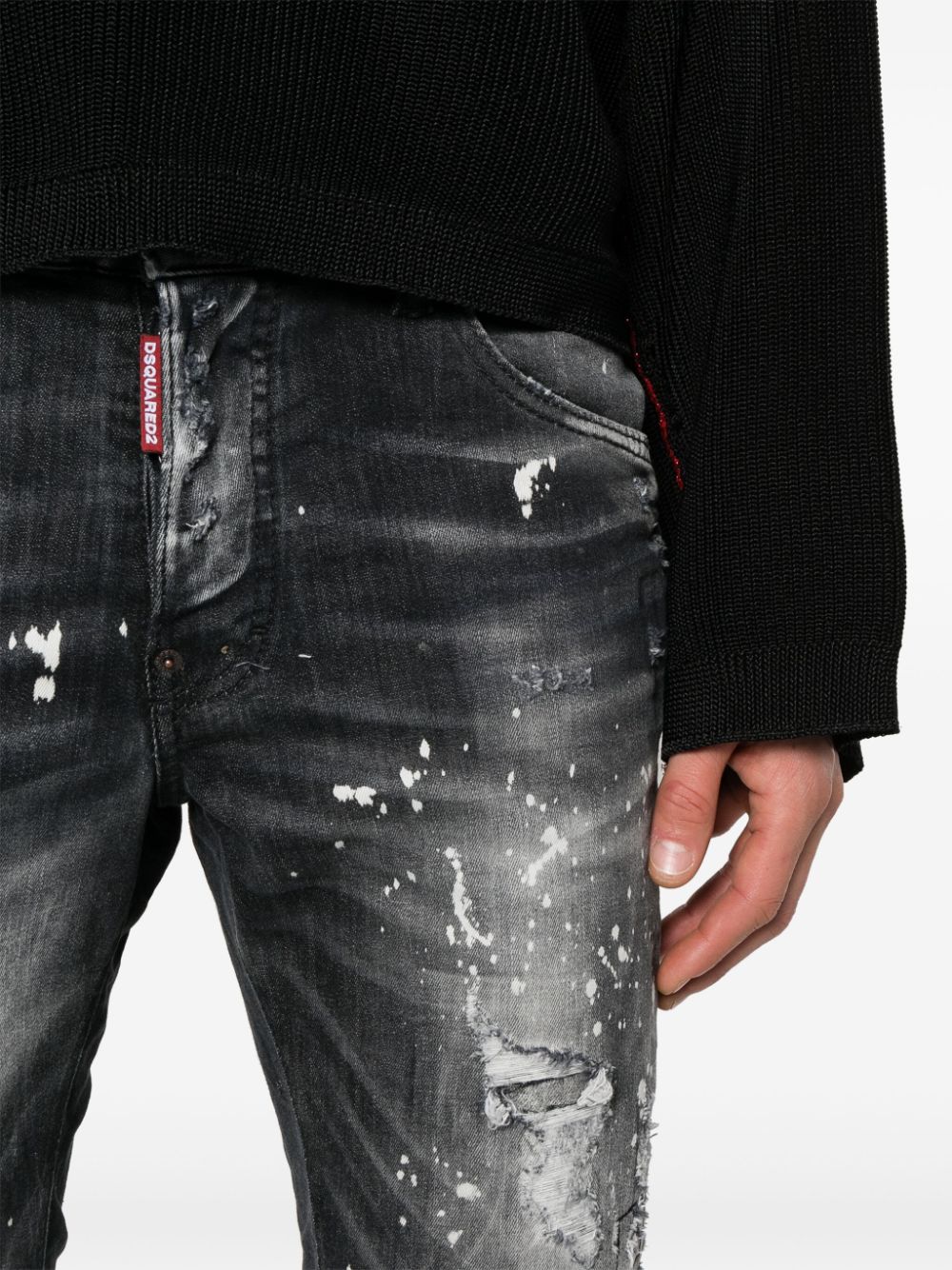 Jeans skater nero effetto vintage