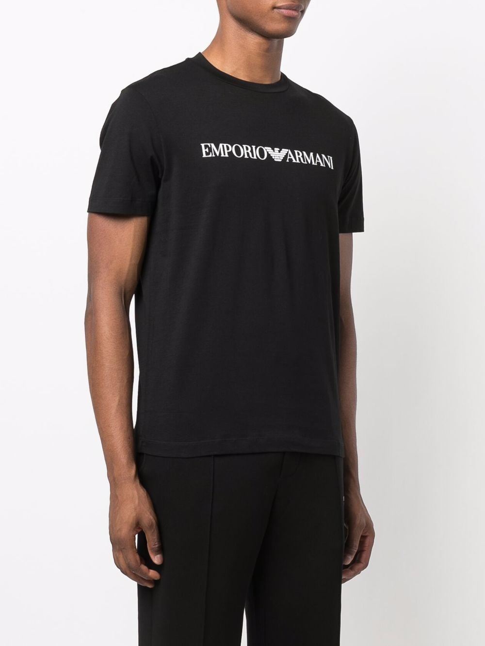 T-shirt nera logo emporio