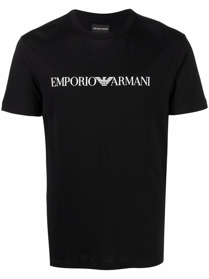 T-shirt noir à logo Emporio