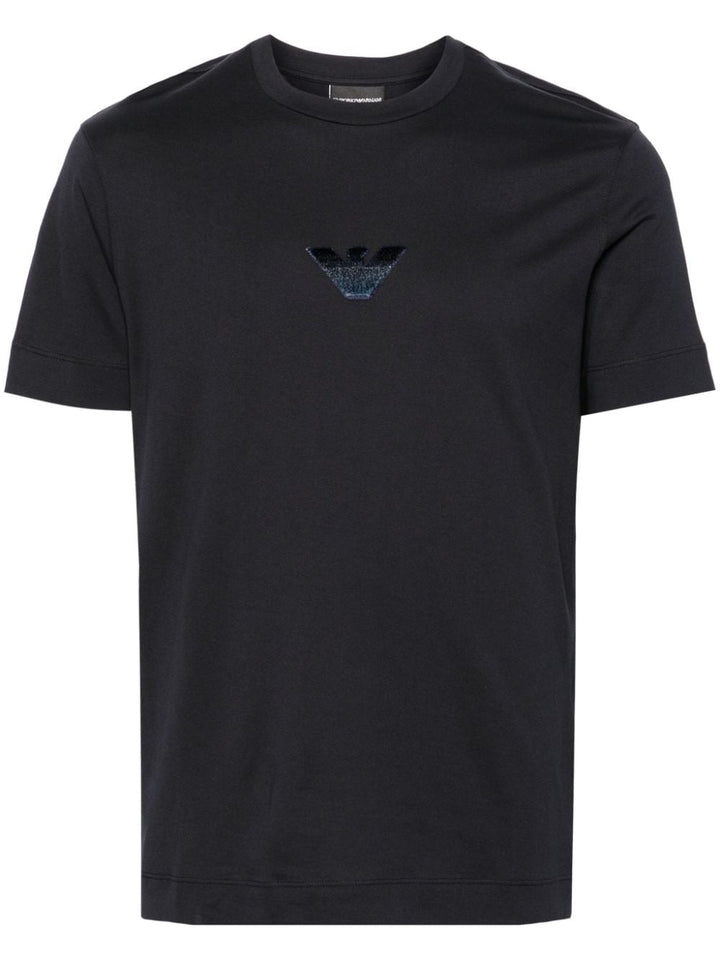 T-shirt blu logo Eagle centrale