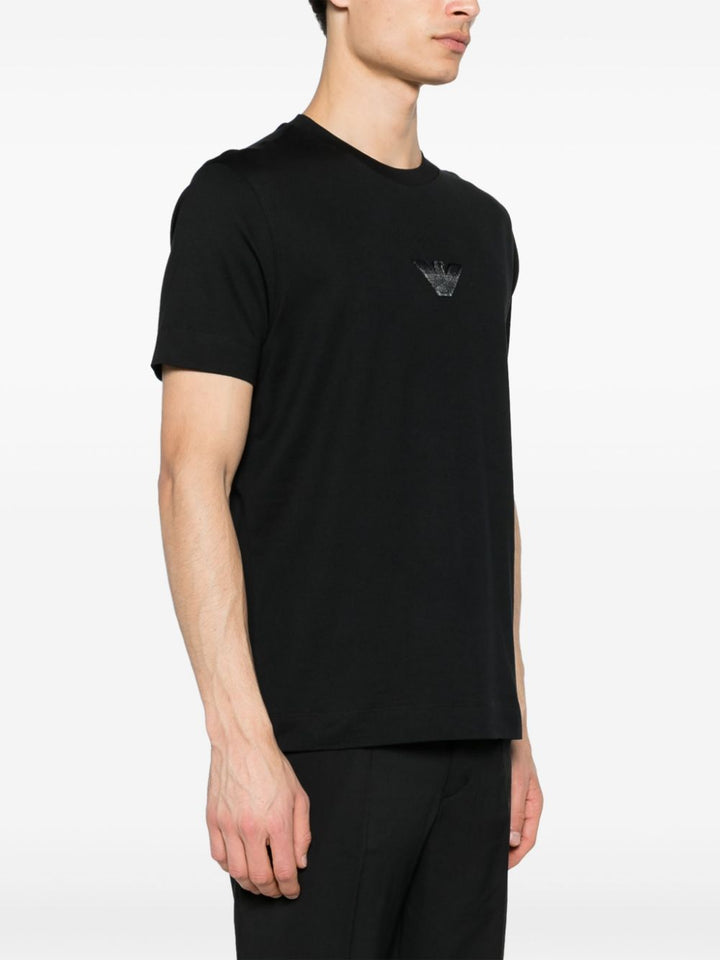 T-shirt nera logo Eagle centrale