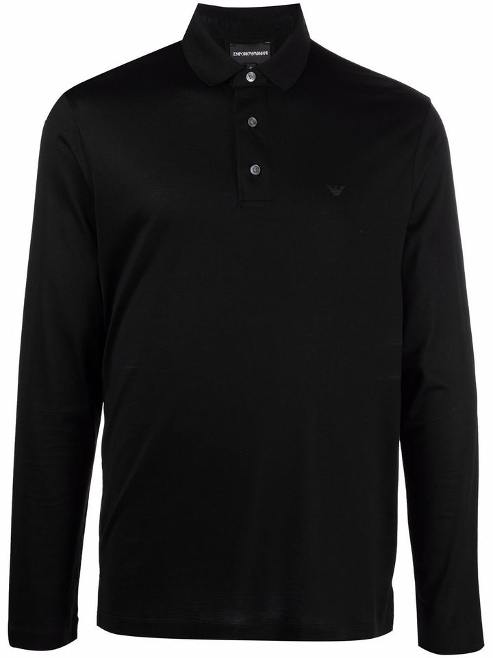 Black long sleeve polo shirt