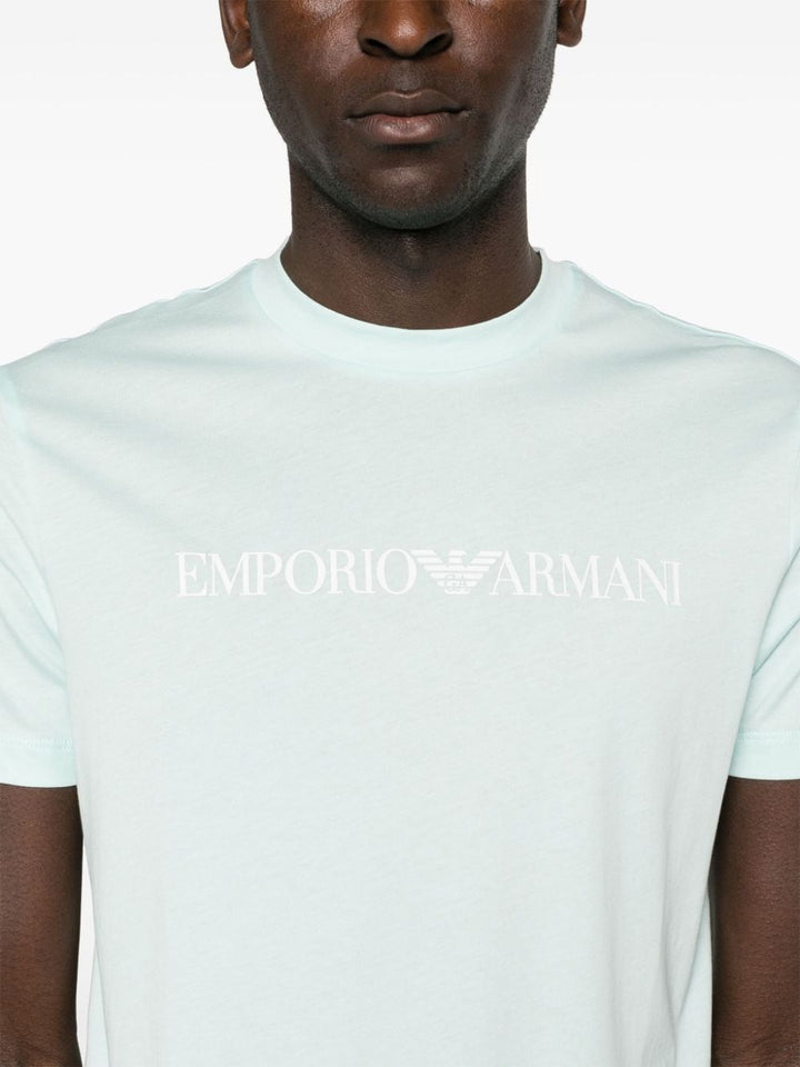 T-shirt azzurra logo Emporio