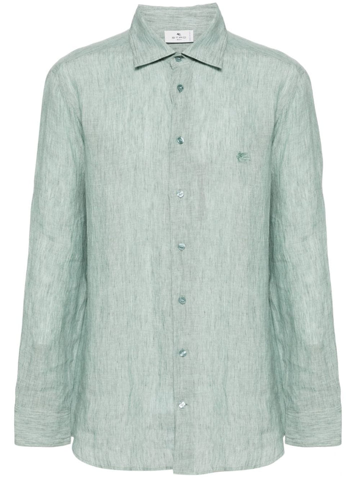 Green linen shirt