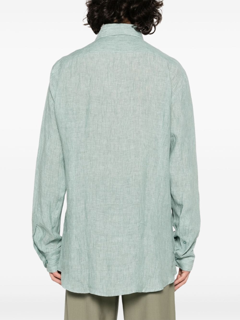 Green linen shirt