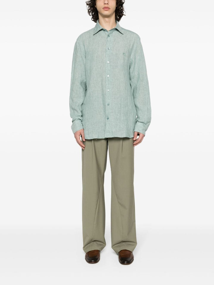 Green linen shirt