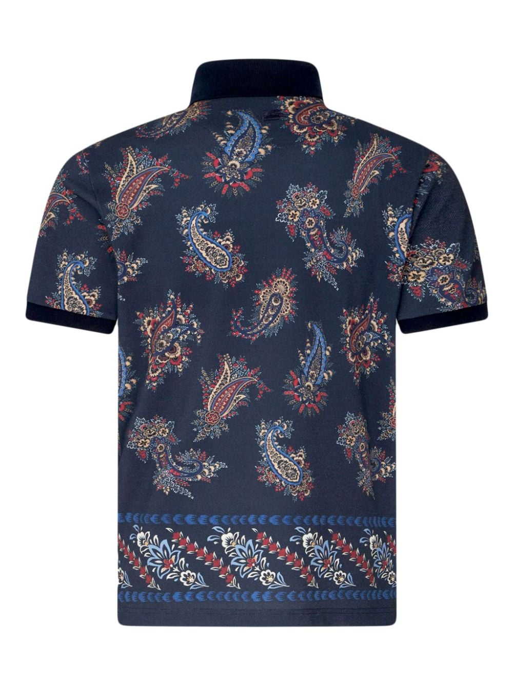 Blue Roma polo shirt with paisley print