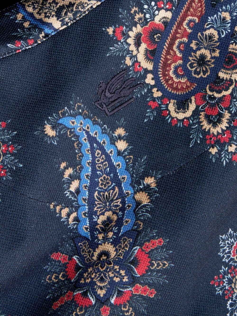 Blue Roma polo shirt with paisley print