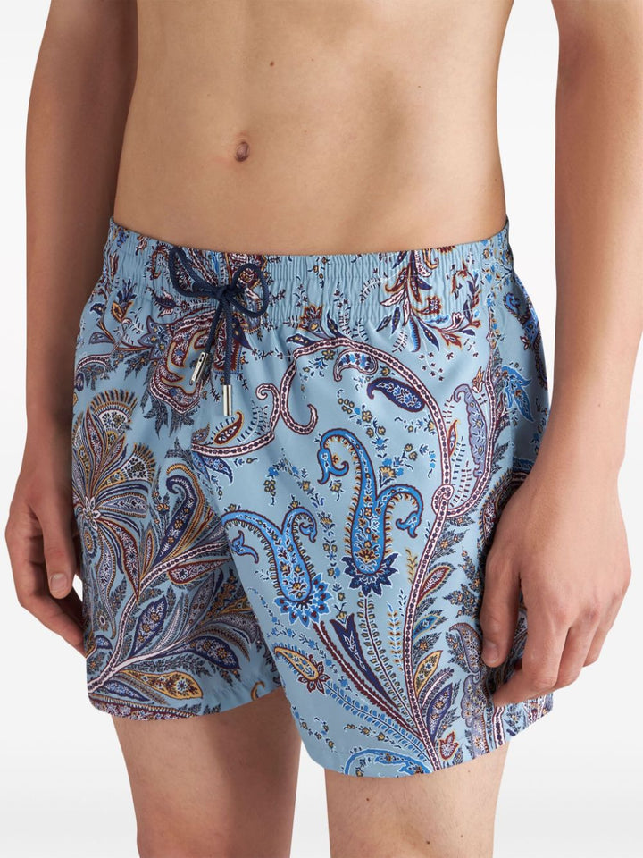 Light blue paisley print swimsuit