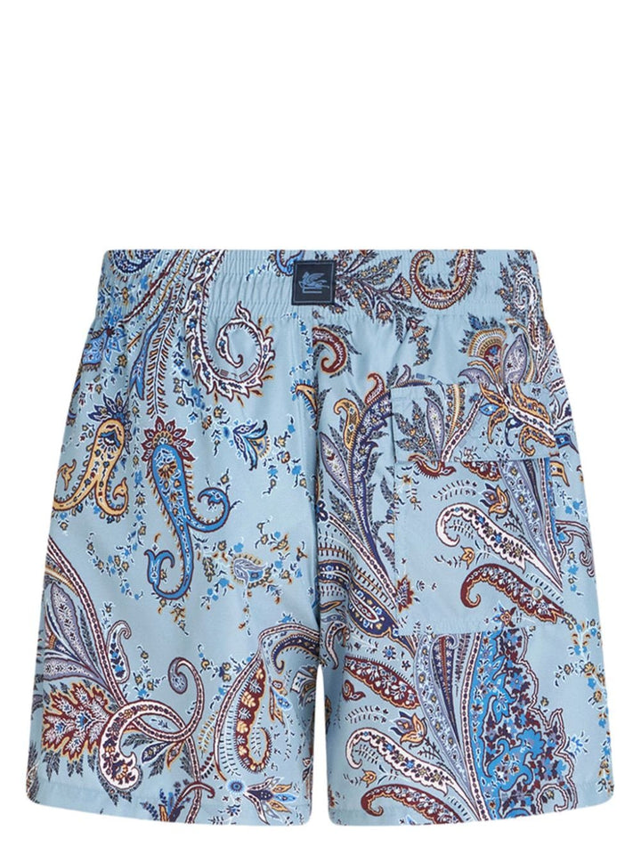 Light blue paisley print swimsuit