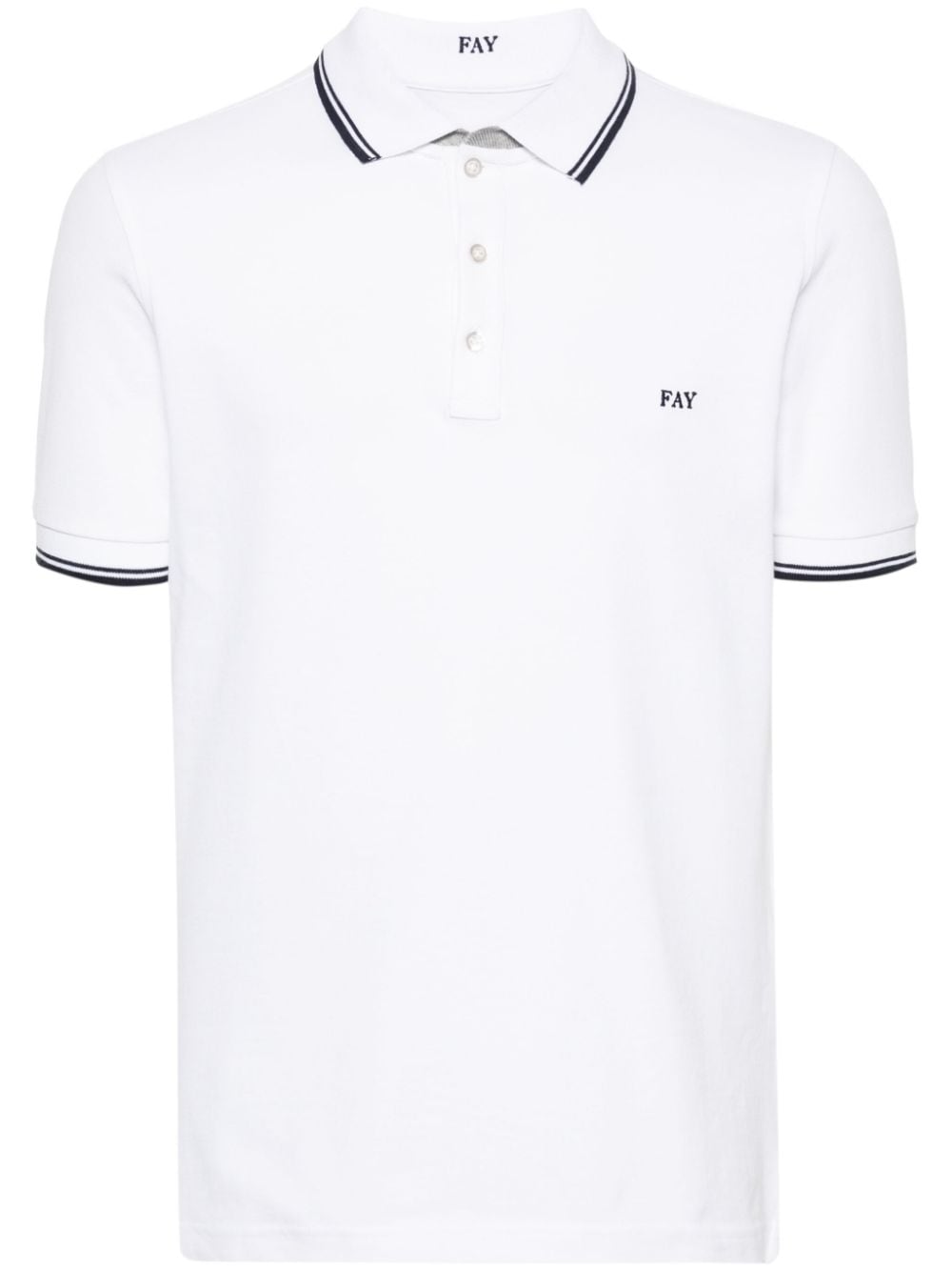 White polo shirt with piping