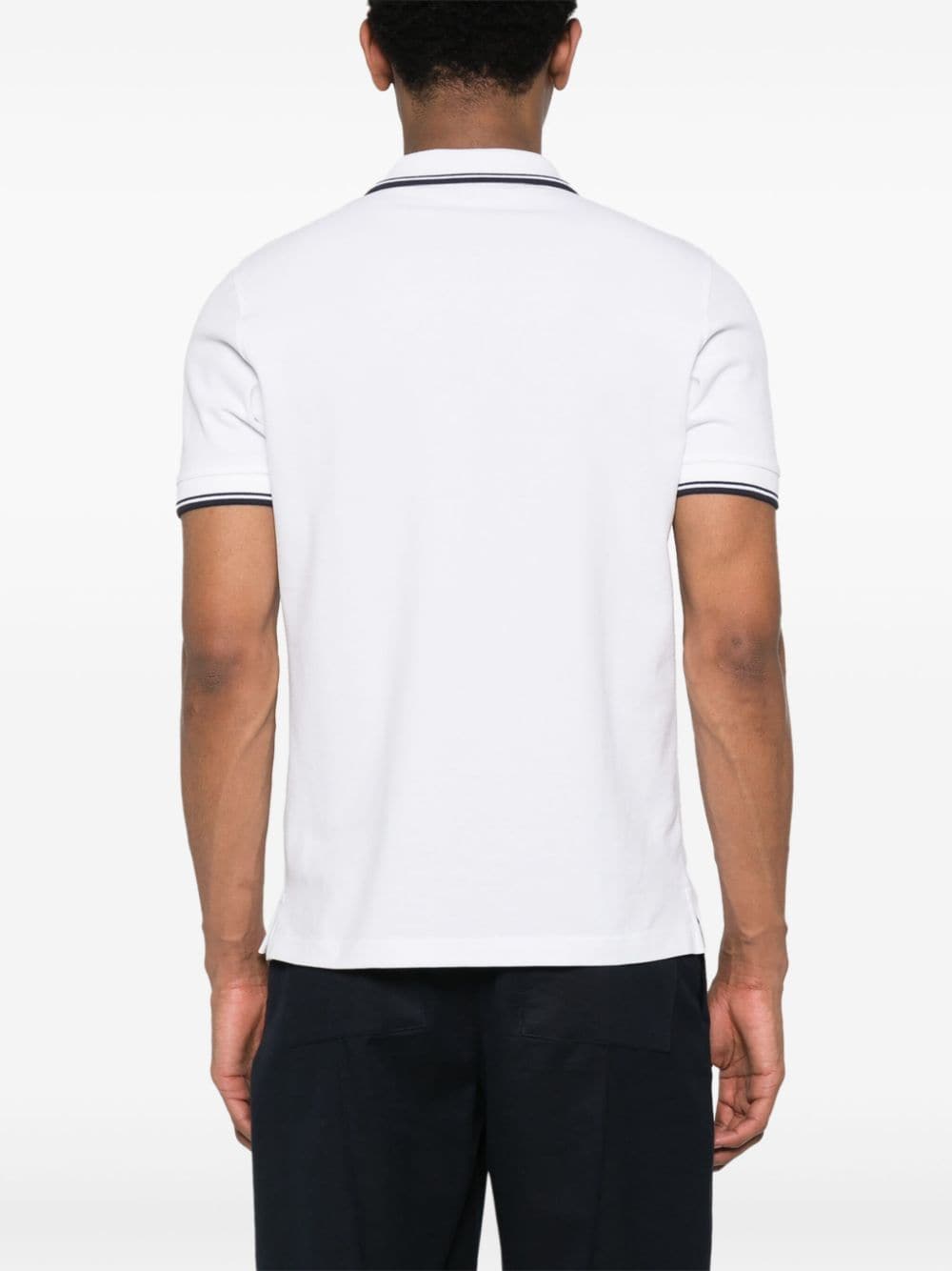 White polo shirt with piping