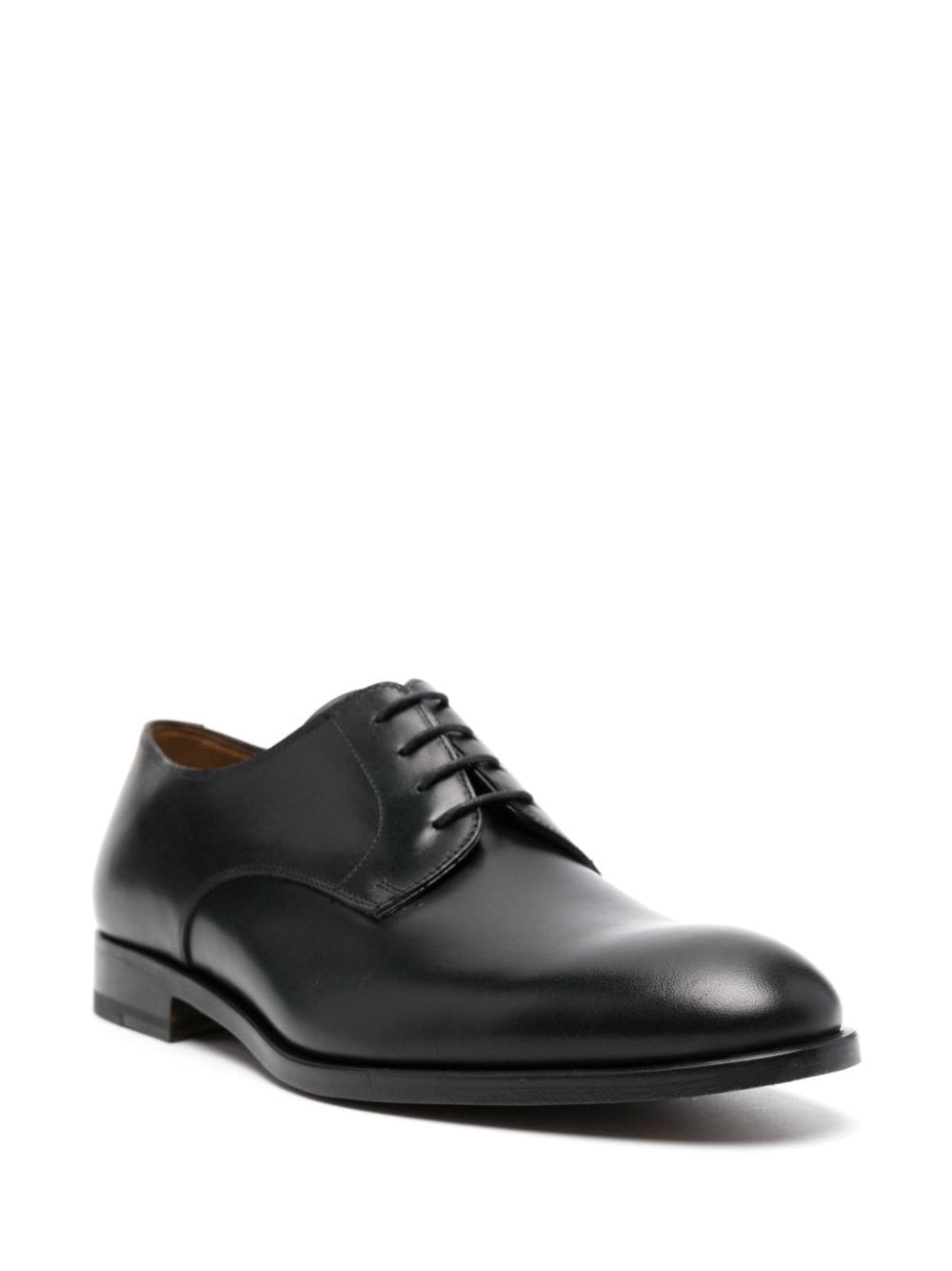 Black leather derby