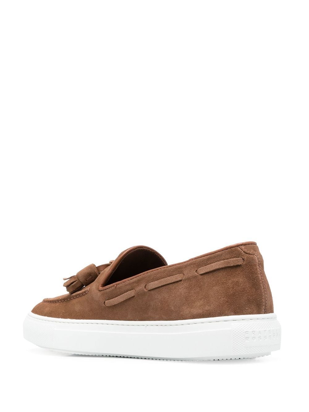 Brown suede moccasin with tassels