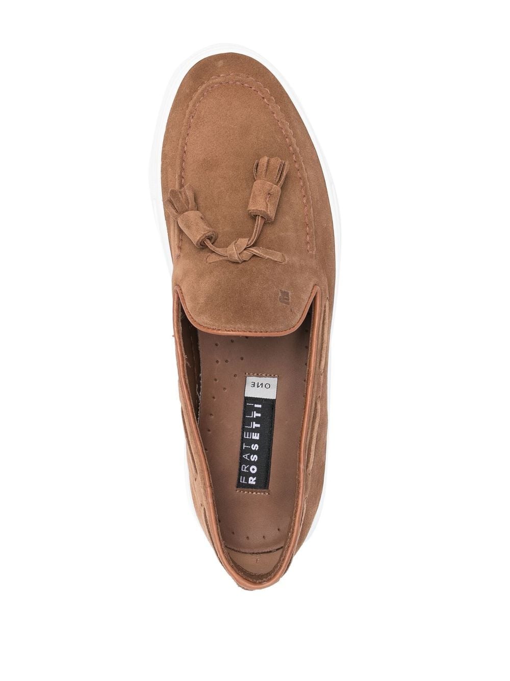 Brown suede moccasin with tassels