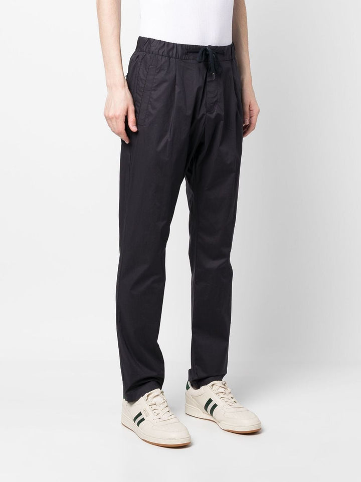 Blue trousers with drawstring