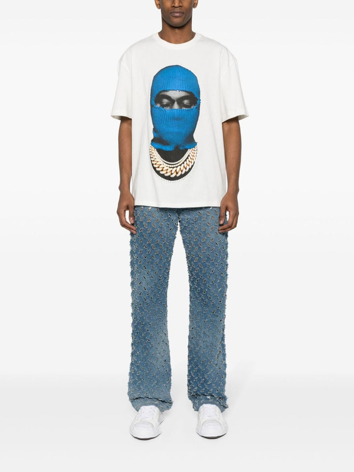 White blue mask t-shirt