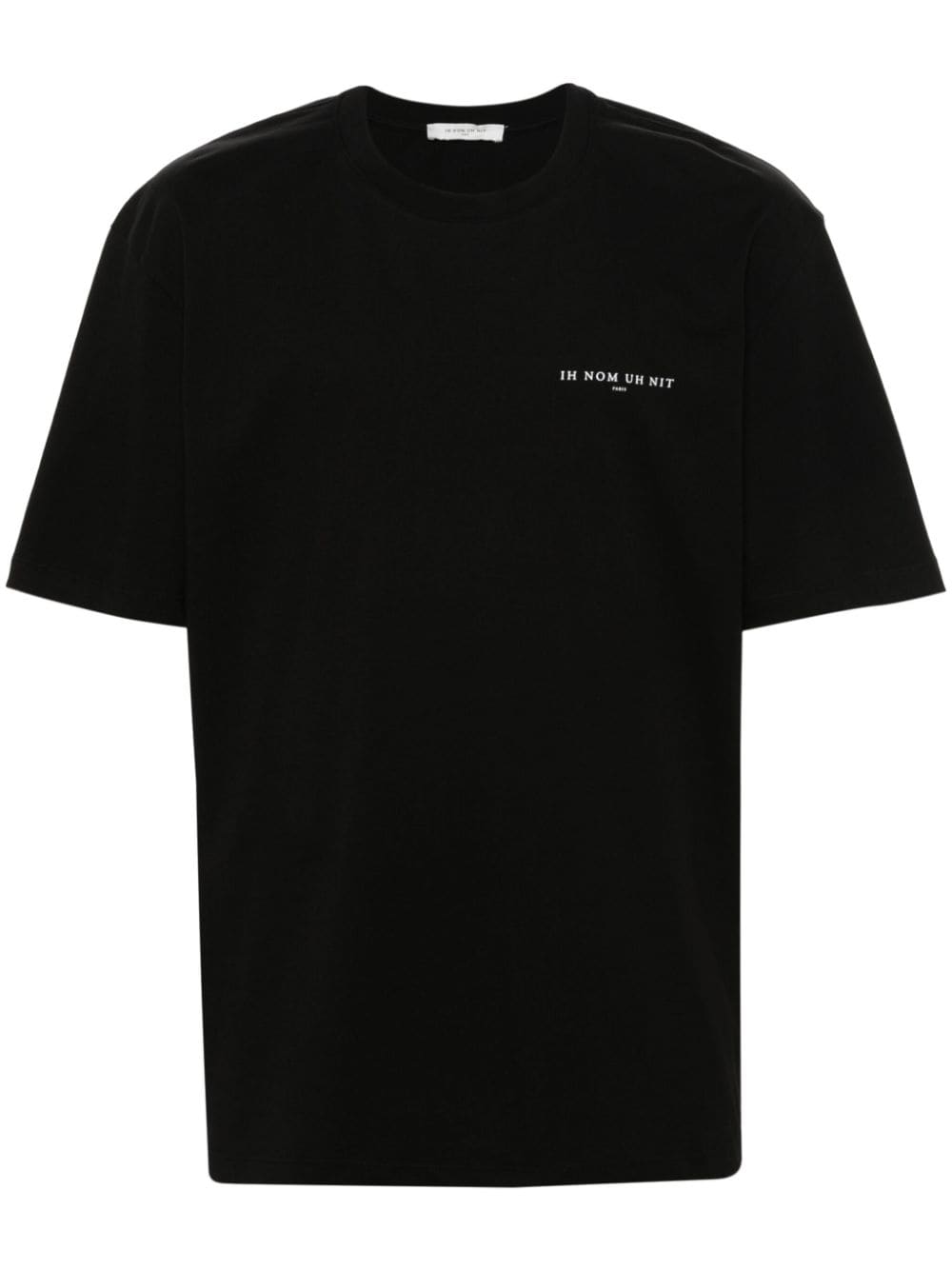 T-shirt nera con scritta logo