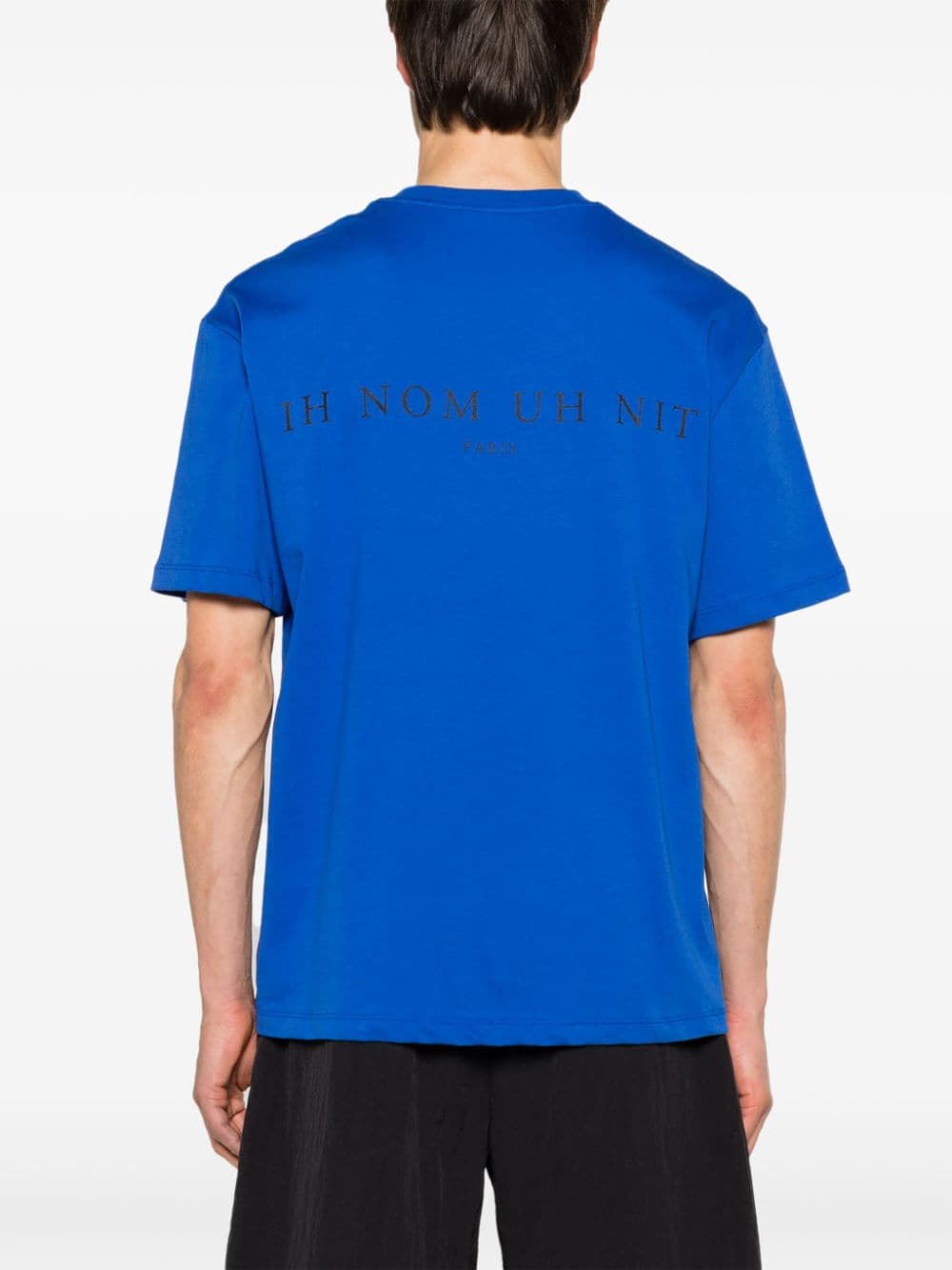 T-shirt blu royal con scritta logo