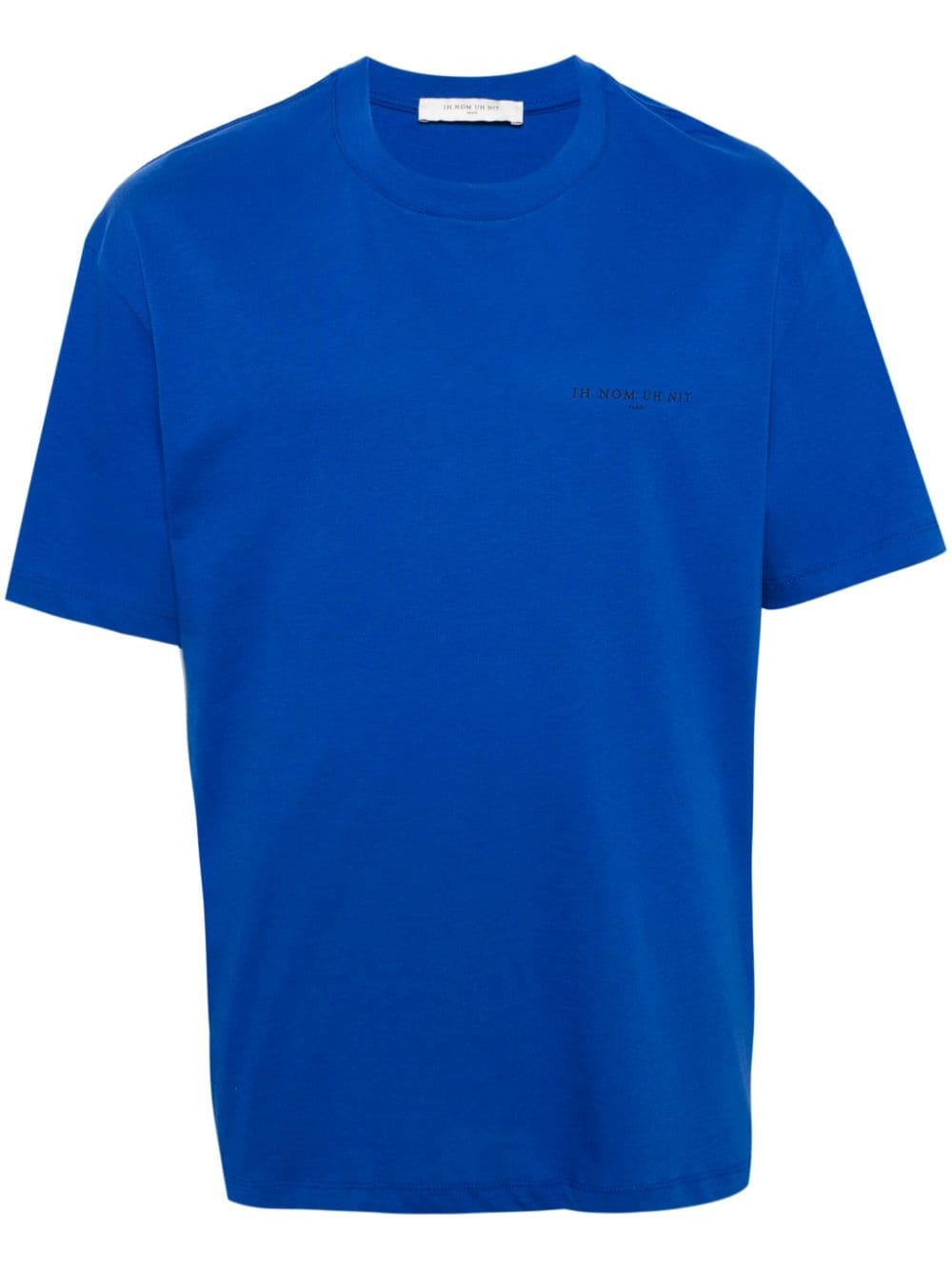 T-shirt blu royal con scritta logo