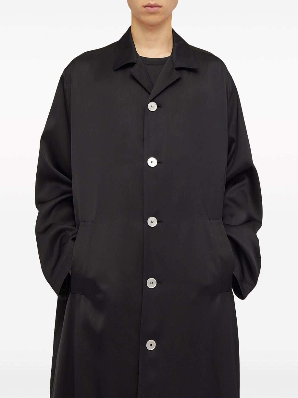 Black single-breasted coat