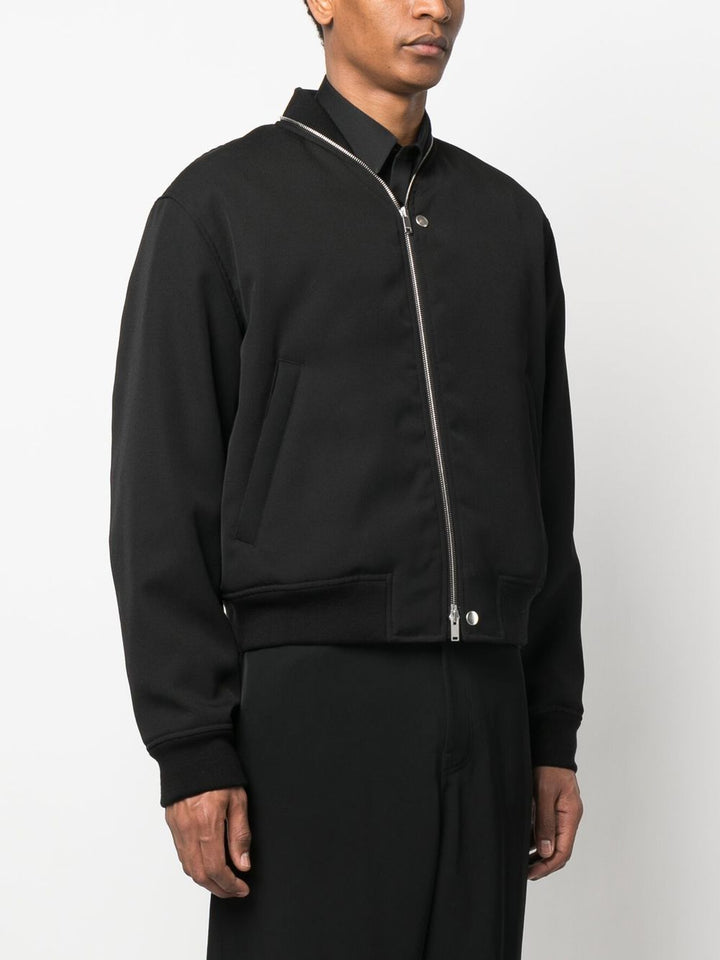 Black bomber jacket with zip