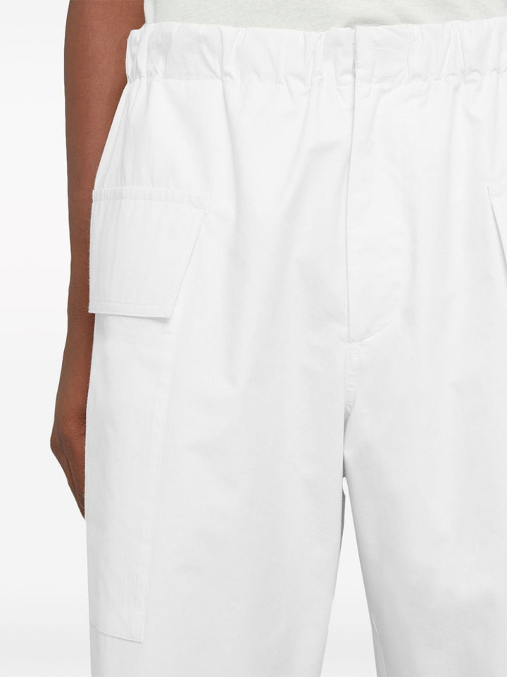 White cargo Bermuda shorts