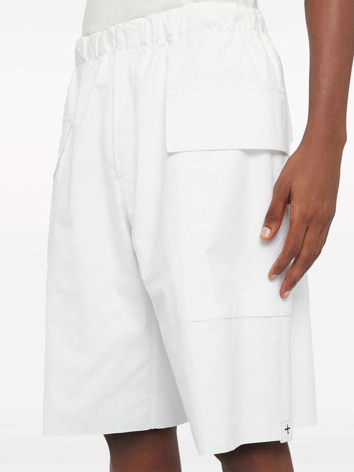 White cargo Bermuda shorts