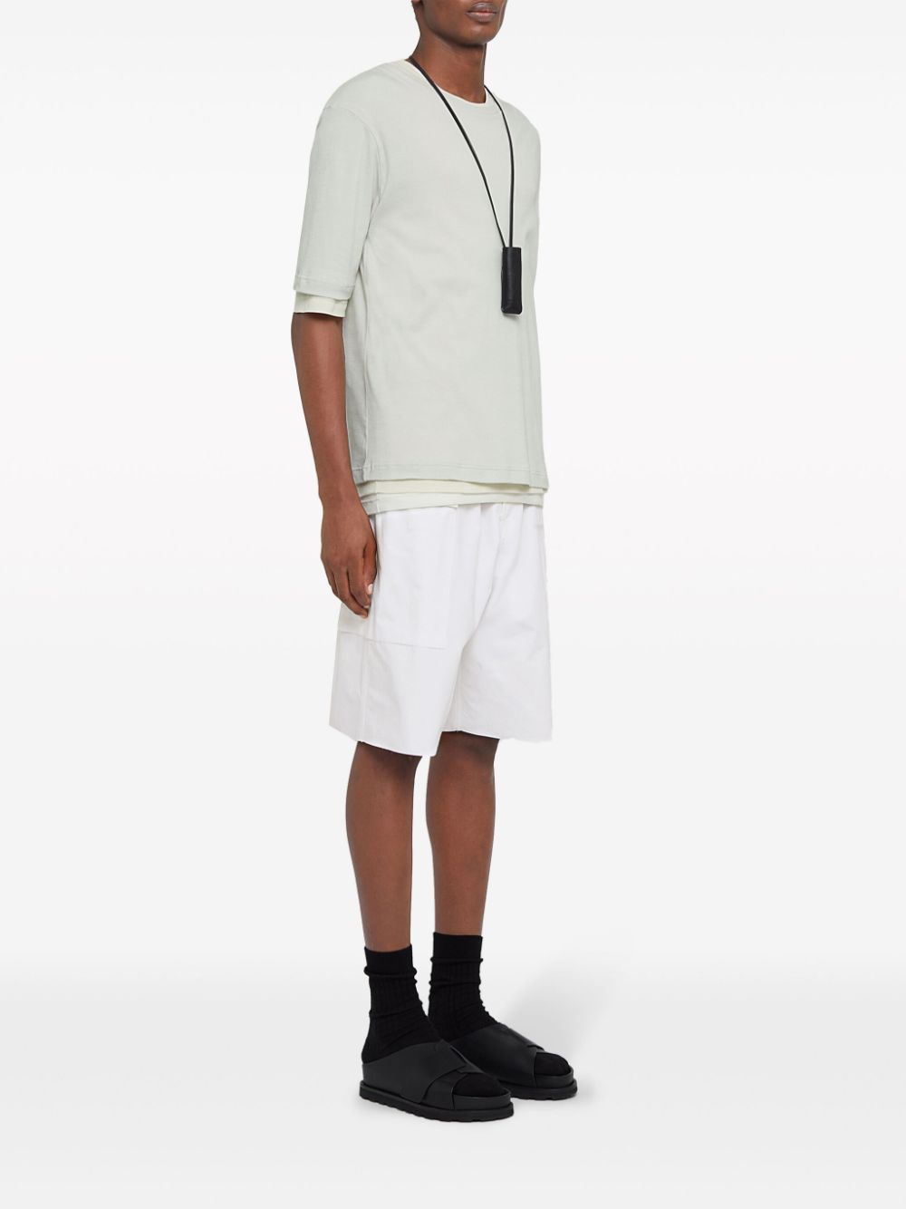 White cargo Bermuda shorts