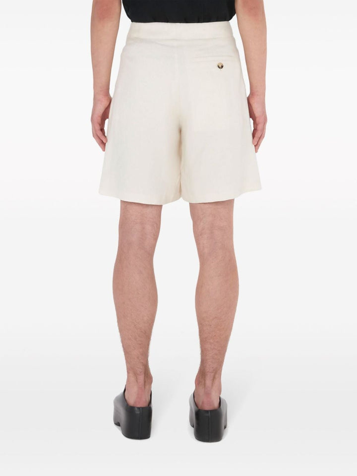 Oversized cream Bermuda shorts