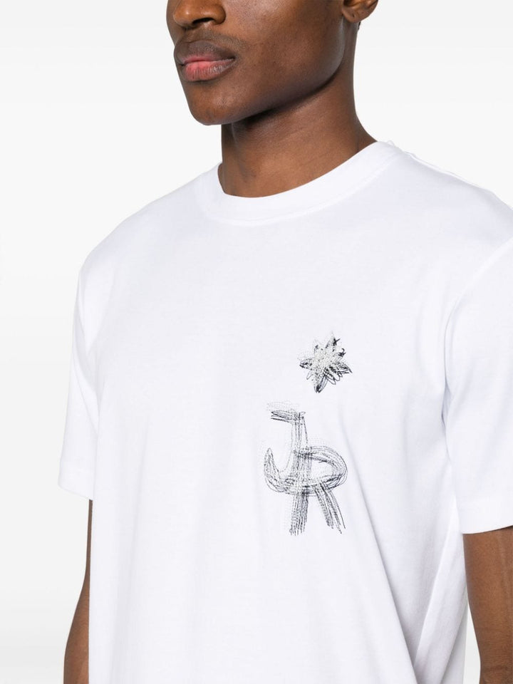 T-shirt blanc à logo graphite