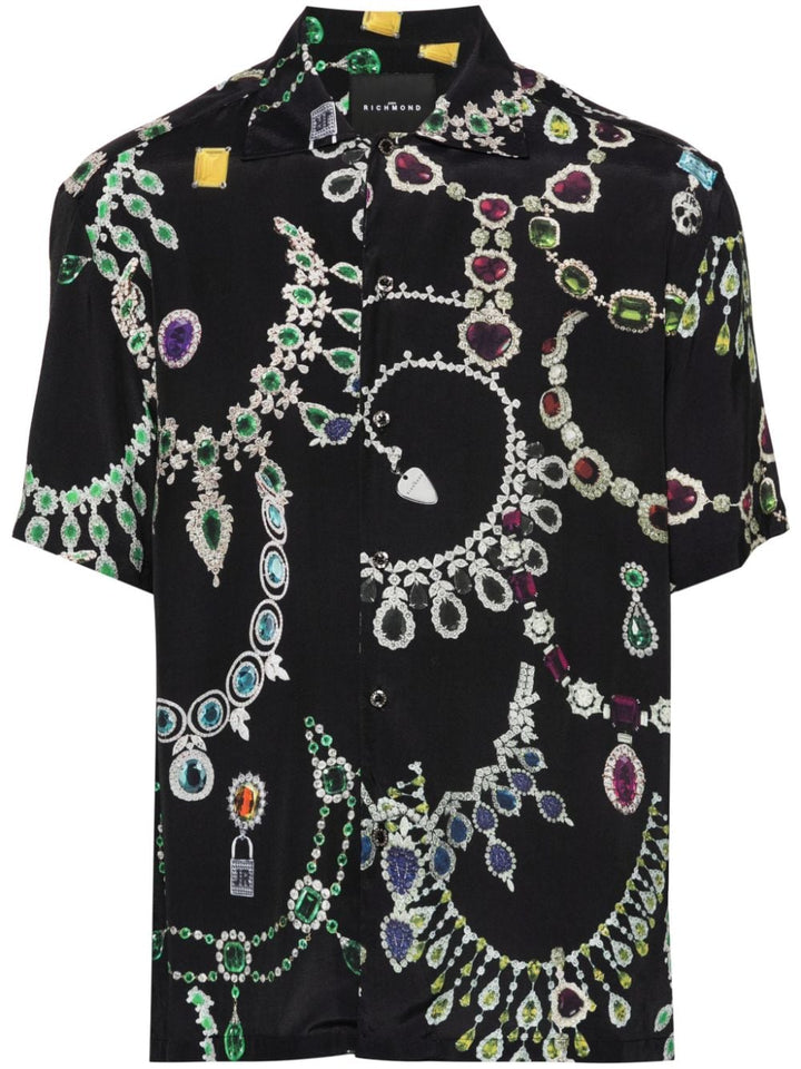 Black jewelery print shirt