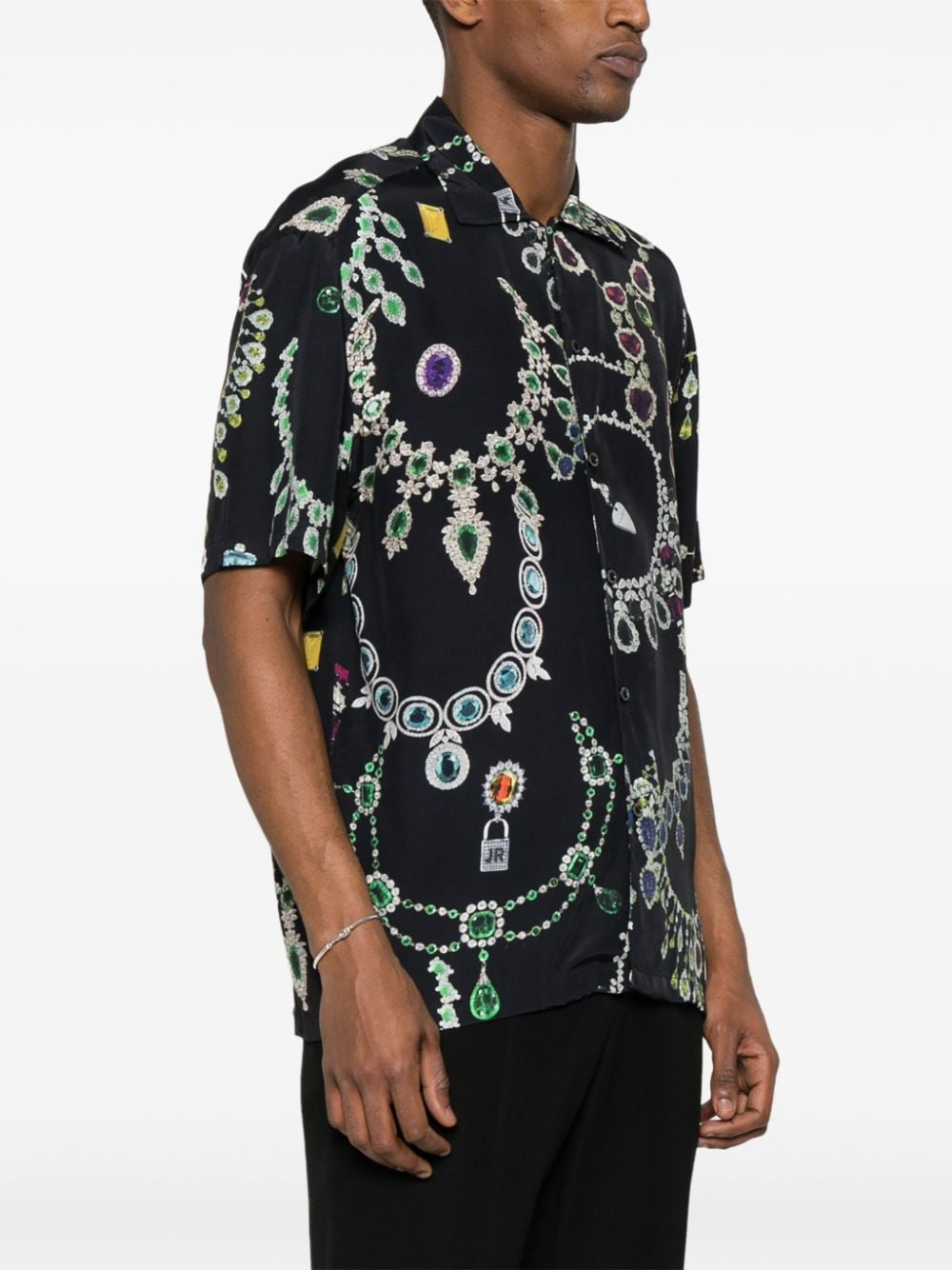 Black jewelery print shirt