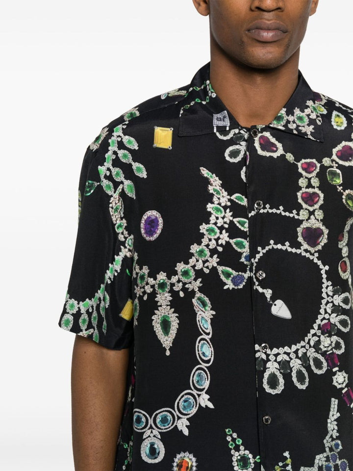 Black jewelery print shirt