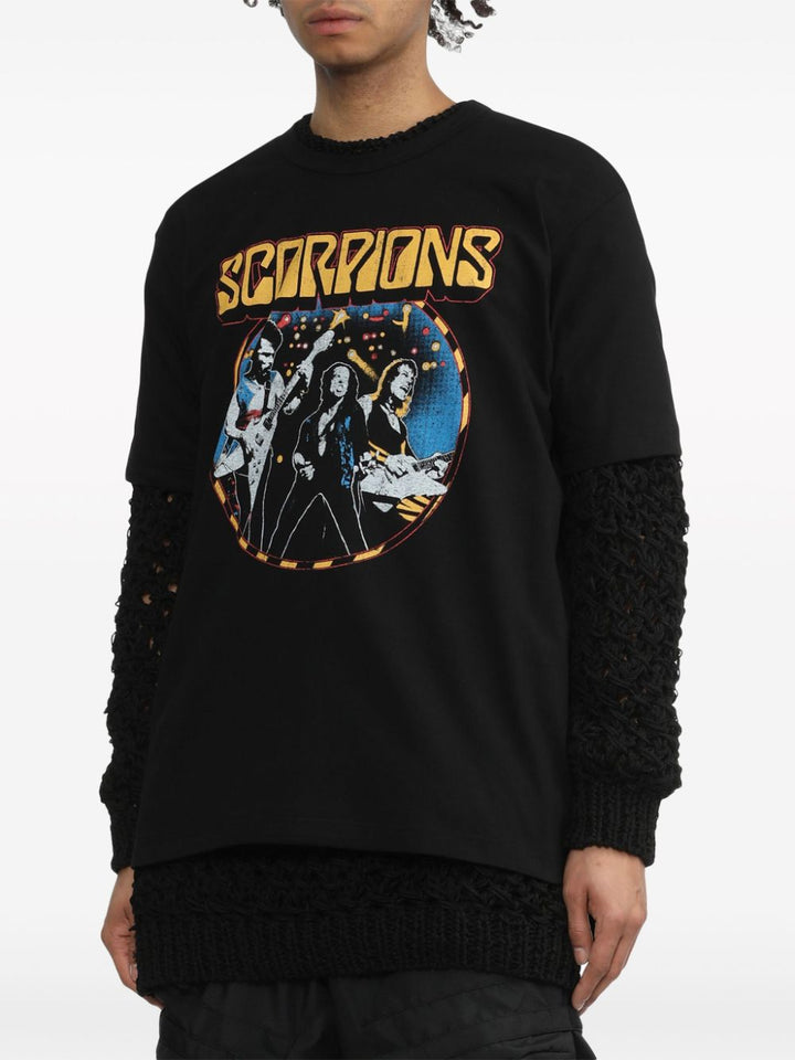 T-shirt nera stampa Scorpions