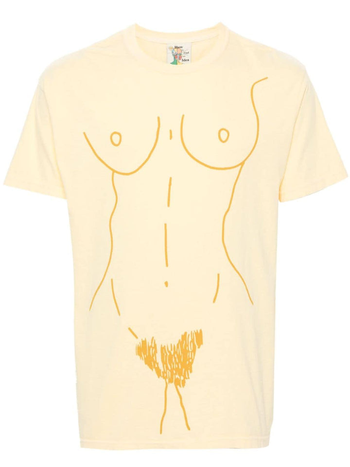T-shirt gialla woman figure