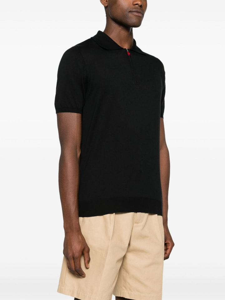 Black polo shirt with zip